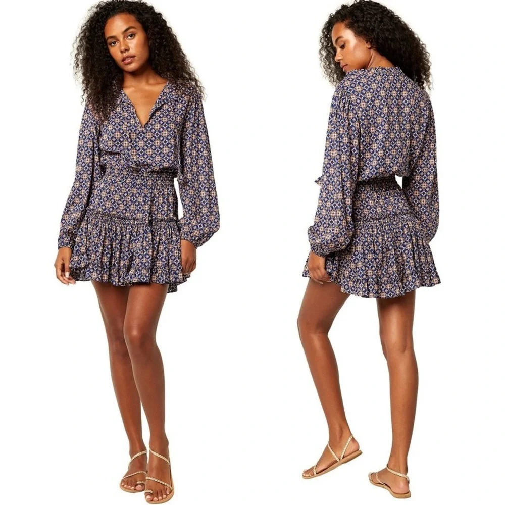 Misa Los Angeles Lorena Mini Dress in Tile Print
